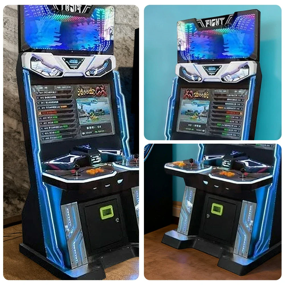 GAMEON KOF Arcade Machine 32-Inch HD Screen Metal & Acrylic Cabinet 4300+ Built-In Games Plug-and-Play Two-Player Retro Gaming Console - Blue - Image 3
