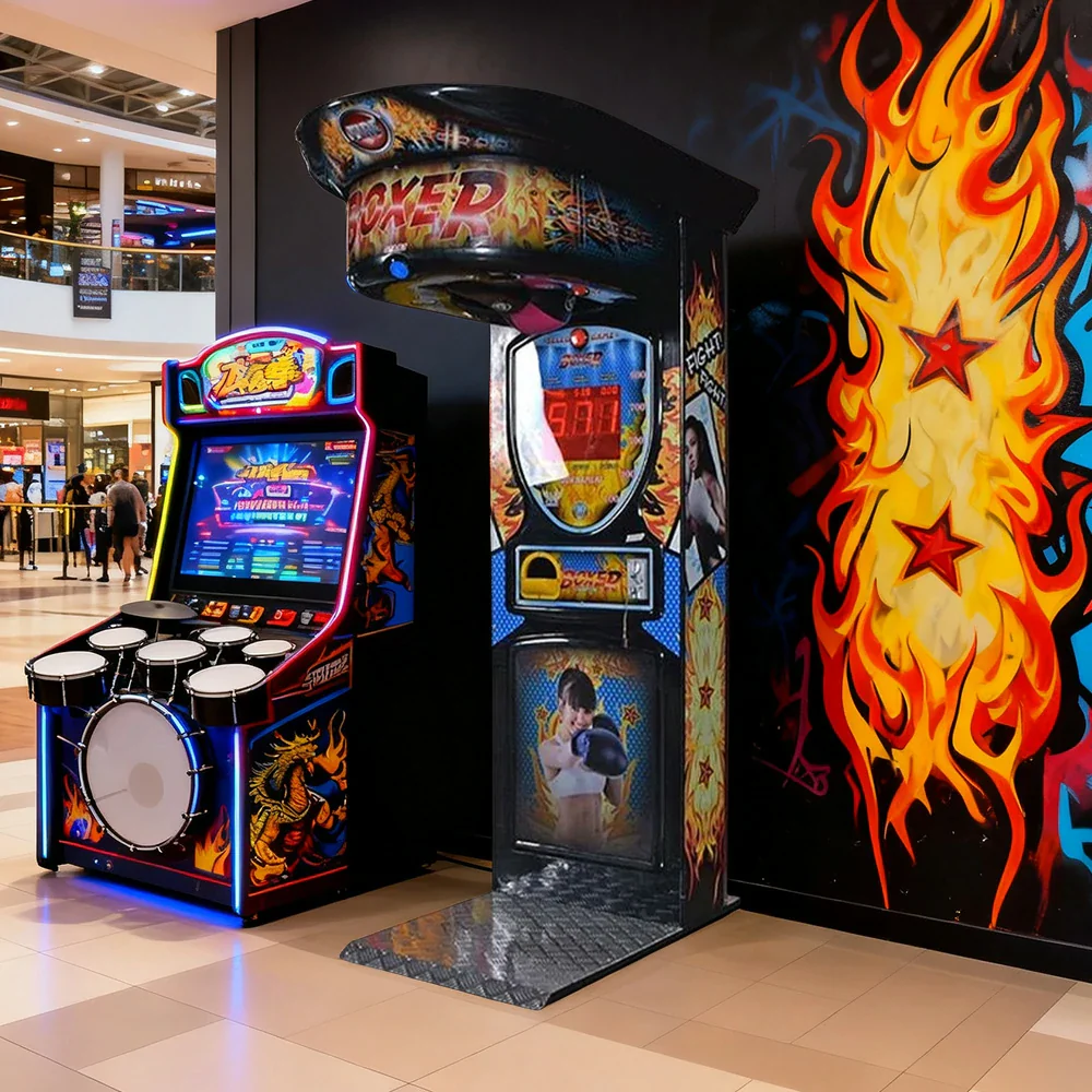 GAMEON Boxing Machine Metal & Acrylic Cabinet High-Sensitivity Punch Sensors LED Lighting 380W Power Competitive Strength Tester Arcade Game - Black - Image 4