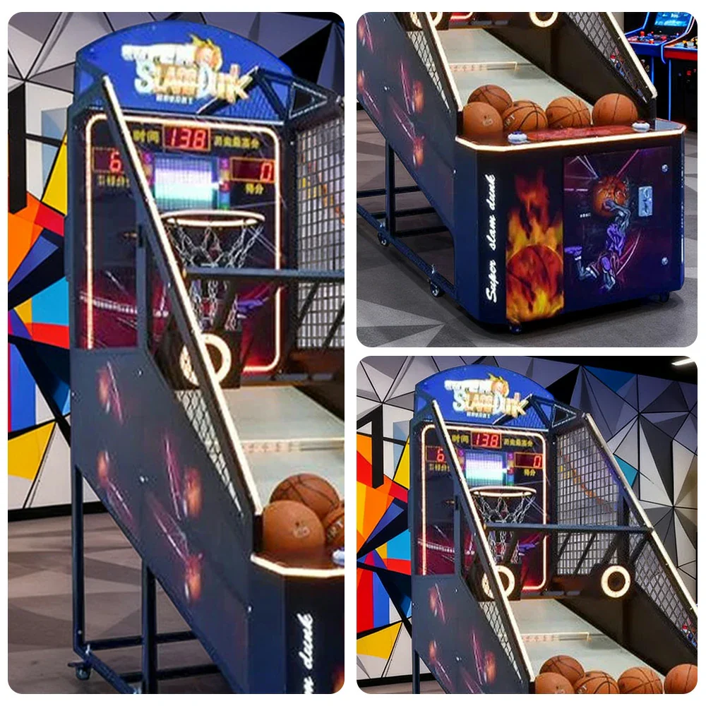 GAMEON Basketball Arcade Machine Metal Hoop Triple LED Scoring Display Automatic Ball Return Heavy-Duty Design - Image 3