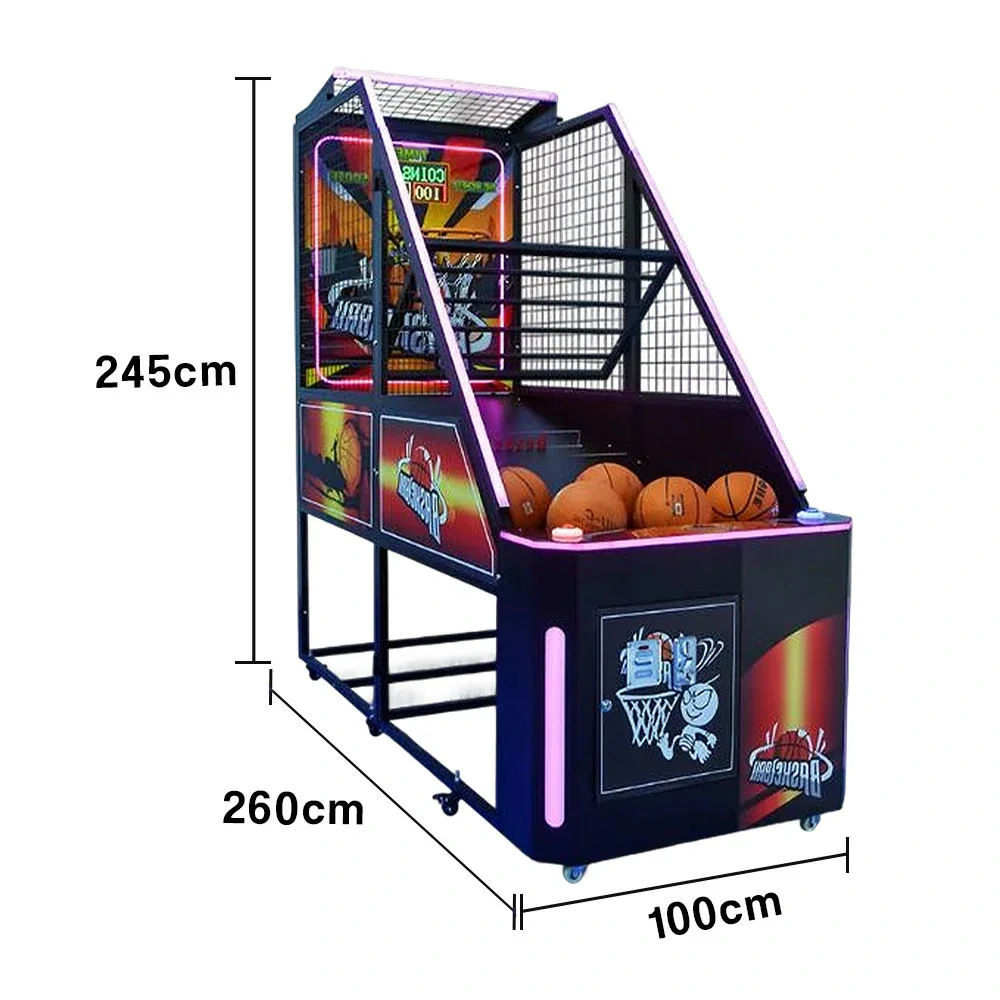 GAMEON Street Basketball Arcade Machine Metal Hoop LED Scoring Display Automatic Ball Return Durable Frame - Standard - Image 5