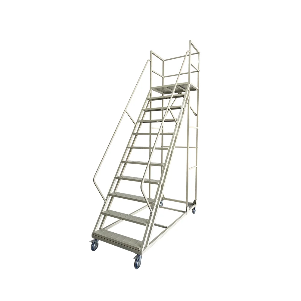 GROVIA 250cm Platform Height  10-step Ladder With Wheels Warehouse Staircase - Image 7