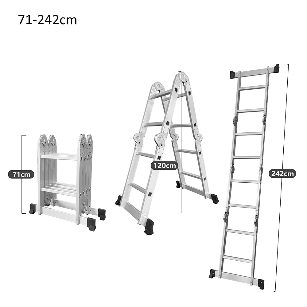 GROVIA 242-592cm Portable Multifunctional Aluminum Folding Ladder - Image 10