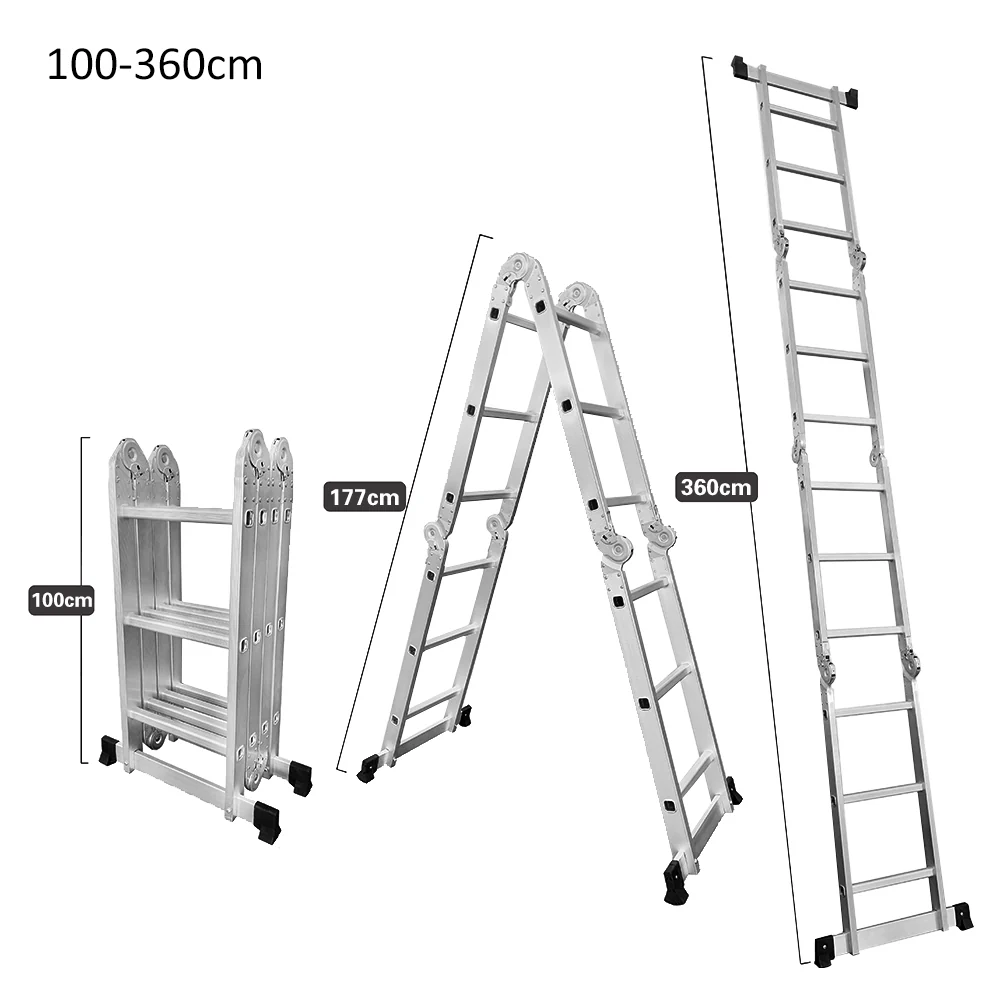 GROVIA 242-592cm Portable Multifunctional Aluminum Folding Ladder - Image 14