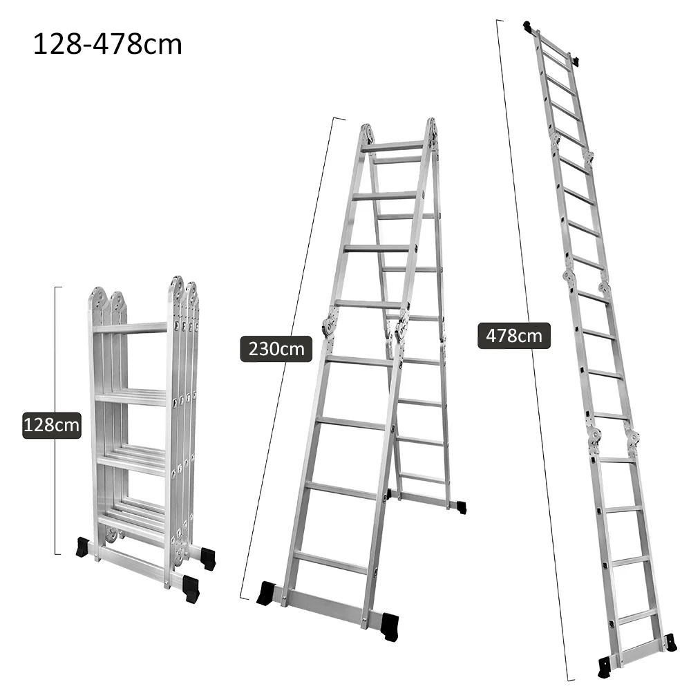 GROVIA 242-592cm Portable Multifunctional Aluminum Folding Ladder - Image 18