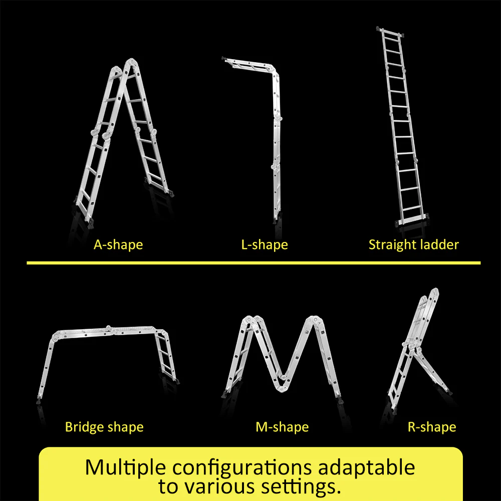 GROVIA 242-592cm Portable Multifunctional Aluminum Folding Ladder - Image 6