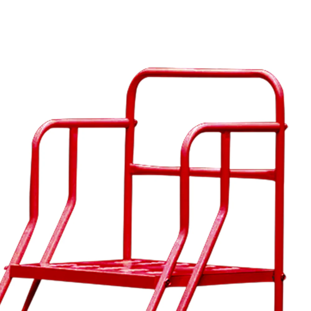 GROVIA 100cm Platform Height 4-step Ladder With Wheels Warehouse Staircase - Image 8