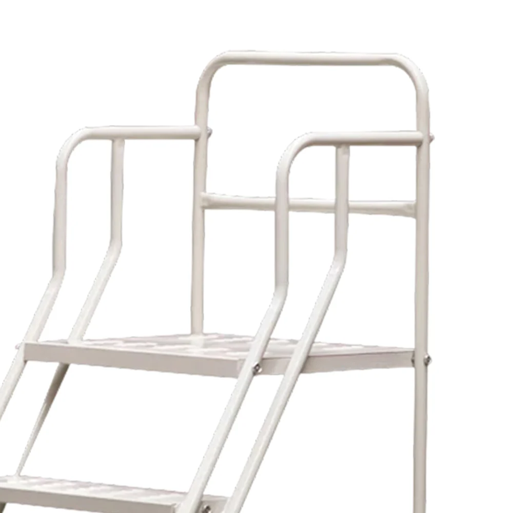 GROVIA 100cm Platform Height 4-step Ladder With Wheels Warehouse Staircase - Image 9