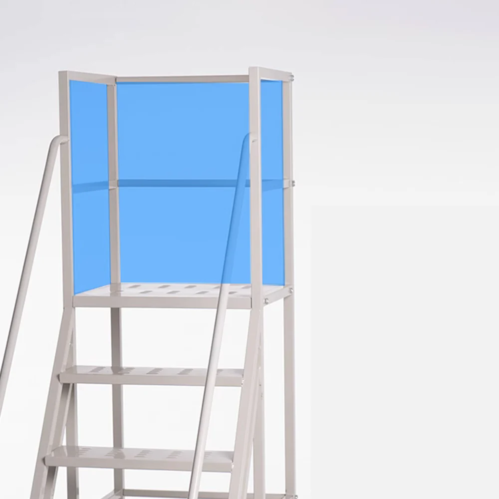 GROVIA 130cm Platform Height  5-step Ladder With Wheels Warehouse Staircase - Image 7