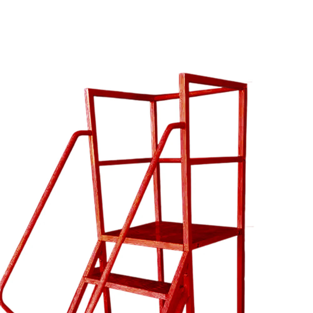 GROVIA 130cm Platform Height  5-step Ladder With Wheels Warehouse Staircase - Image 8