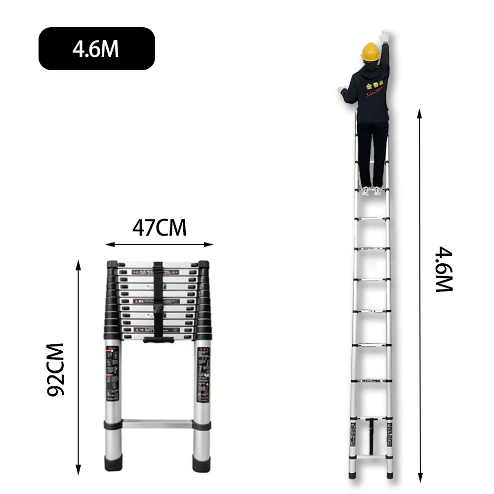 GROVIA JLB7 3.2/4.6/5/5.4/5.8/6.2M Single-Sided Telescopic Straight Ladder - Image 15
