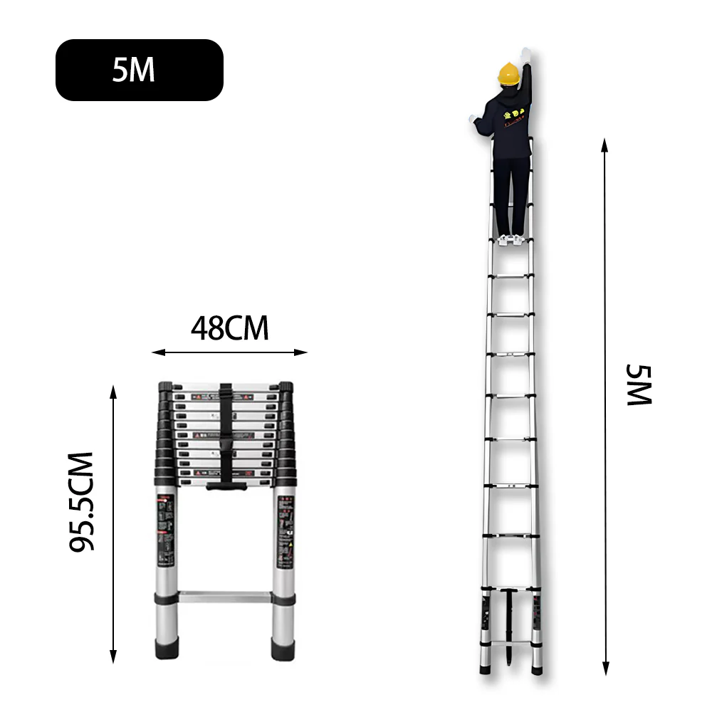 GROVIA JLB7 3.2/4.6/5/5.4/5.8/6.2M Single-Sided Telescopic Straight Ladder - Image 16