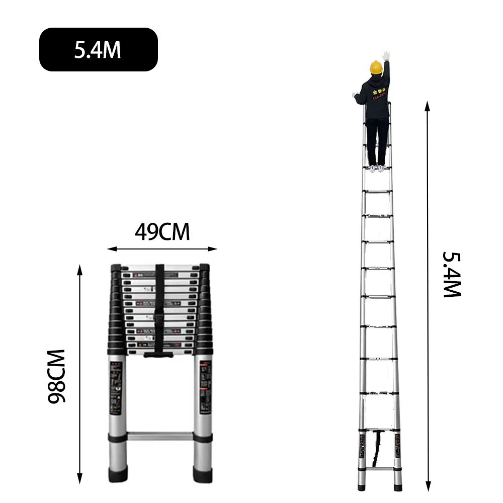 GROVIA JLB7 3.2/4.6/5/5.4/5.8/6.2M Single-Sided Telescopic Straight Ladder - Image 17