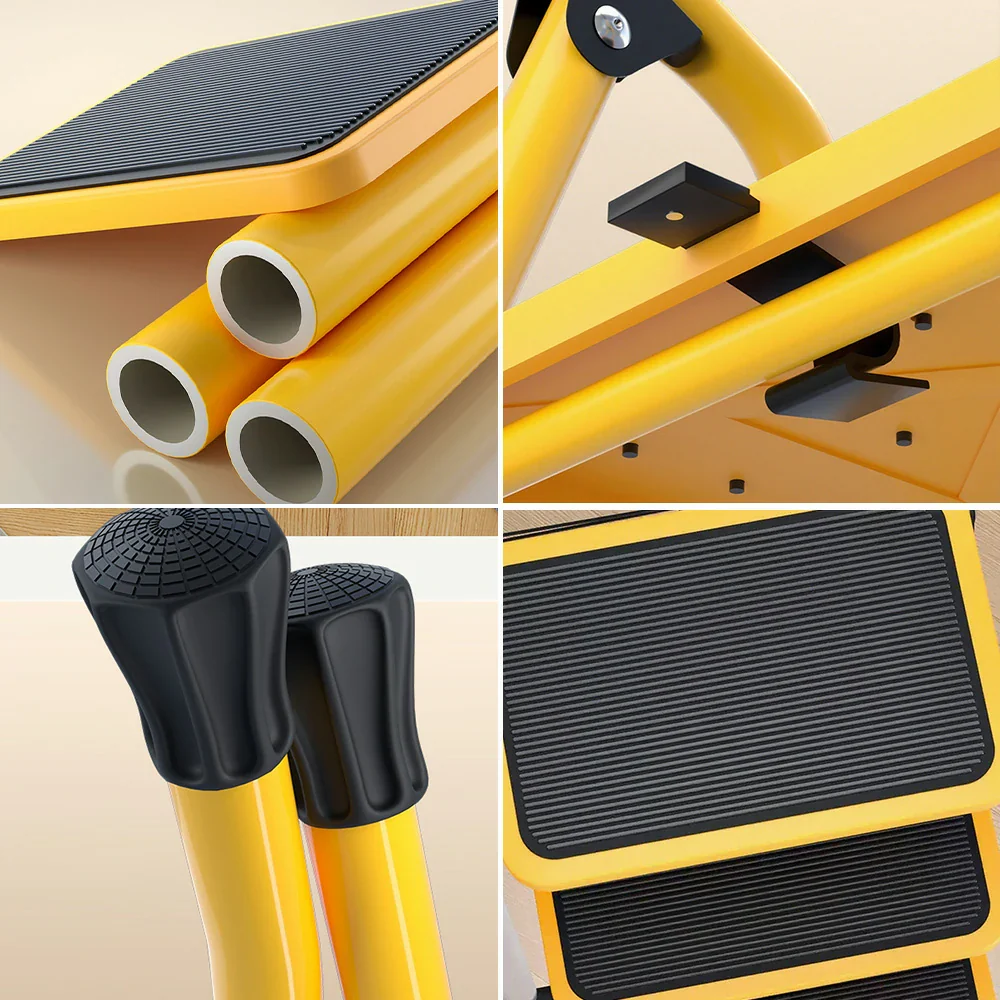 GROVIA 4/5/6 Step Folding Ladder, Aerospace-Grade Aluminum, Anti-Slip Extra-Wide Pedals, Rustproof & Durable Design - Image 3