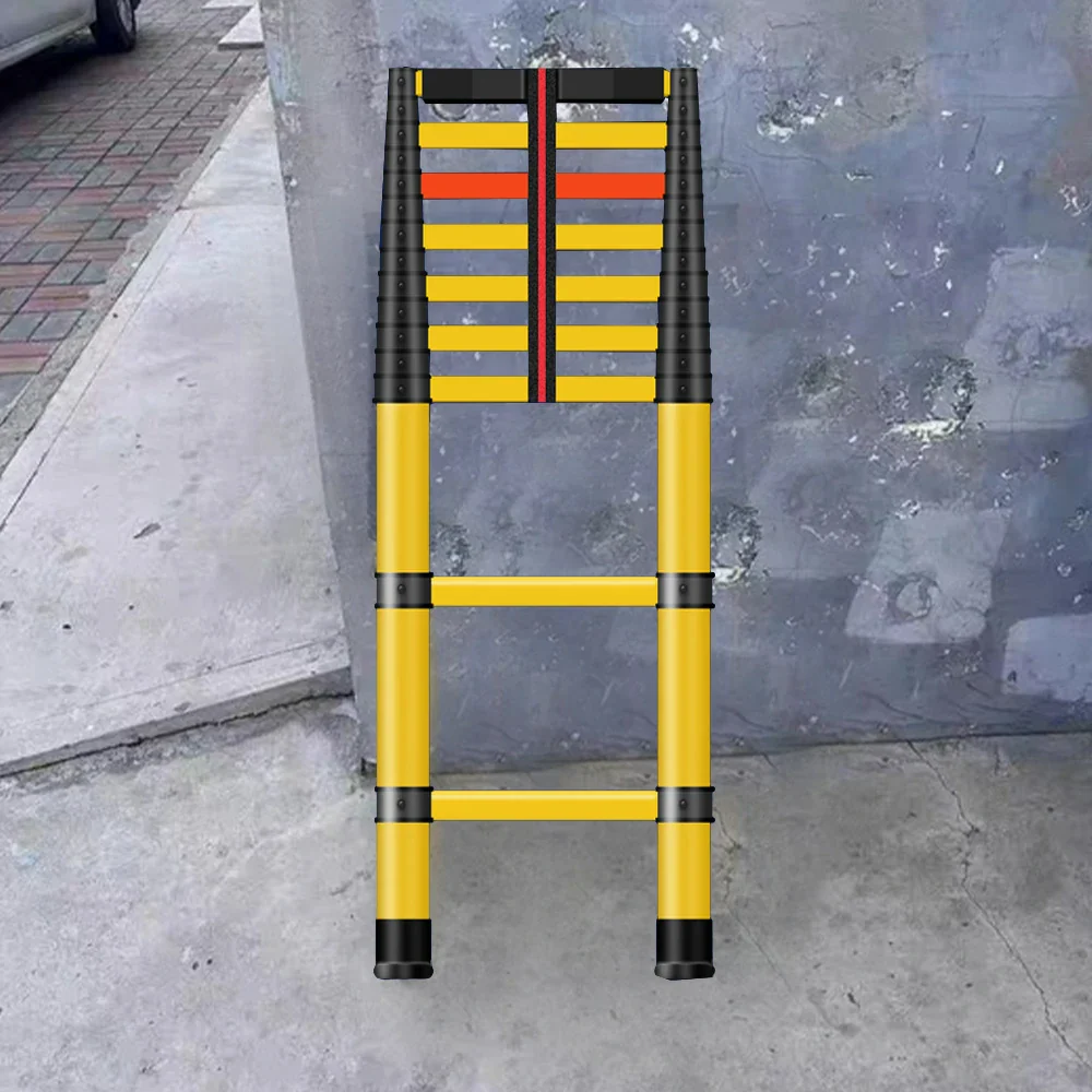 GROVIA 3m/4m/5m Fiberglass Retractable Insulated Ladder – 150kg Capacity, Anti-Slip Pedals, Foldable 6.85cm Design - Image 11