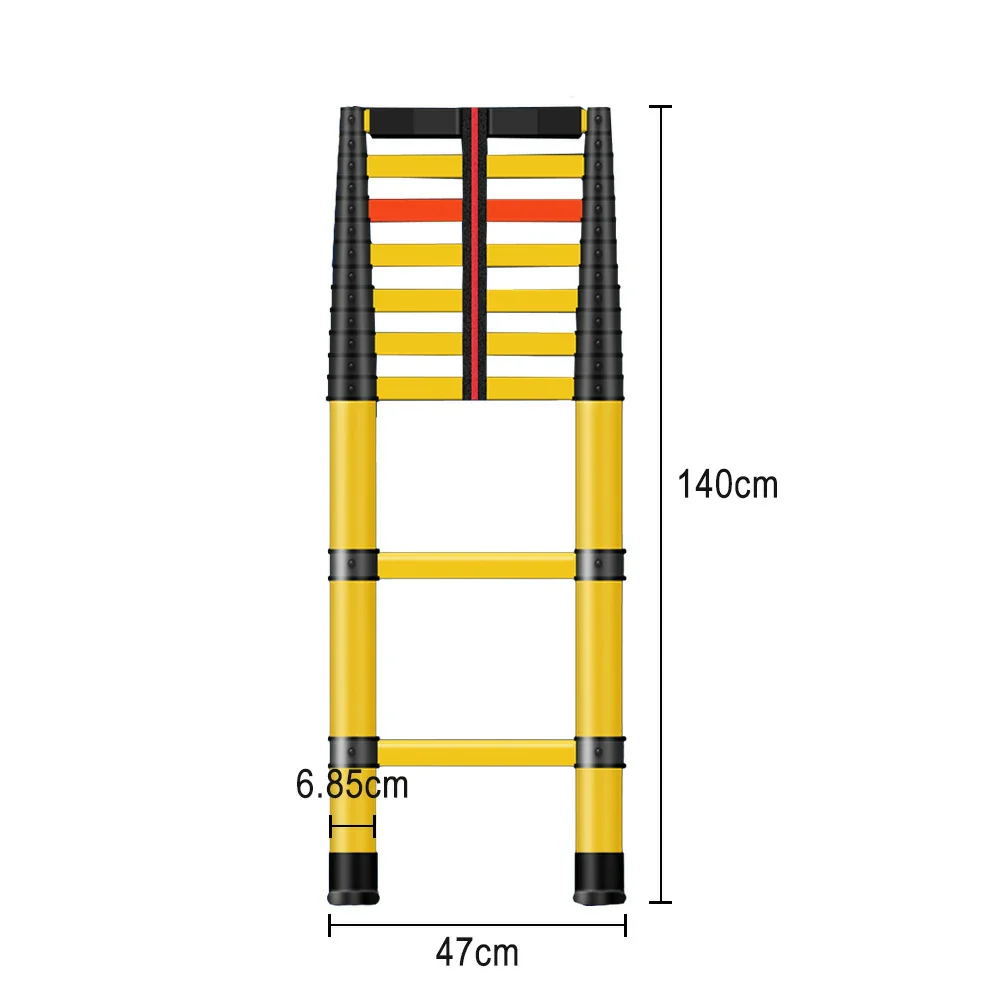 GROVIA 3m/4m/5m Fiberglass Retractable Insulated Ladder – 150kg Capacity, Anti-Slip Pedals, Foldable 6.85cm Design - Image 13