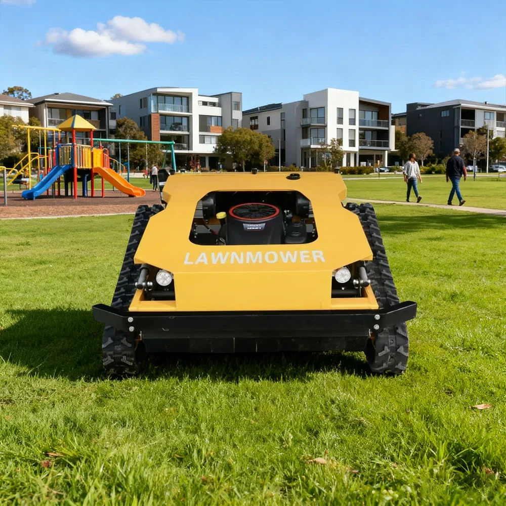GROVIA 452CC Hybrid Remote Control Lawn Mower, Dual 1000W Motors, 16HP Power, 80cm Cutting Width, Self-Charging, Heavy-Duty All-Terrain Design for Large Lawns - Yellow - Image 4