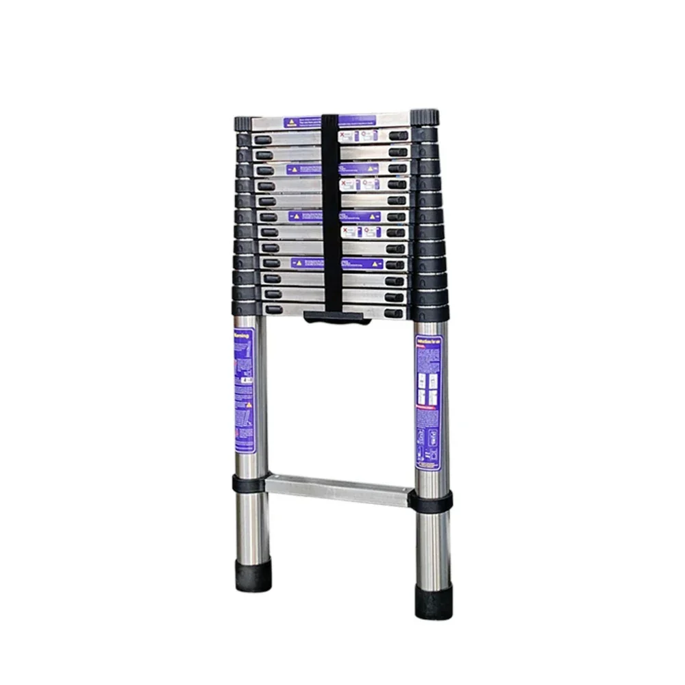 GROVIA Stainless Steel Telescopic Ladder 6/7/8 Step - Anti-Slip Base, Reinforced Frame, Foldable & Portable Design - Image 11