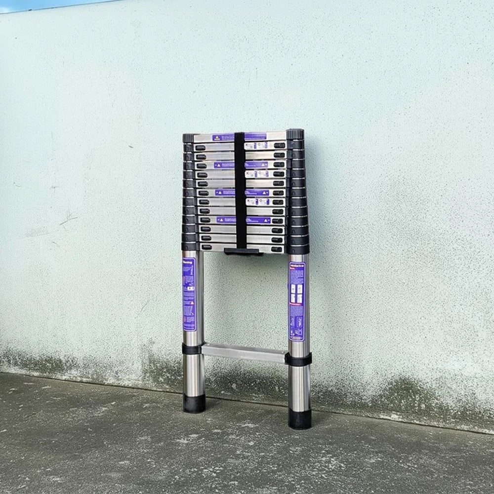 GROVIA Stainless Steel Telescopic Ladder 6/7/8 Step - Anti-Slip Base, Reinforced Frame, Foldable & Portable Design - Image 12