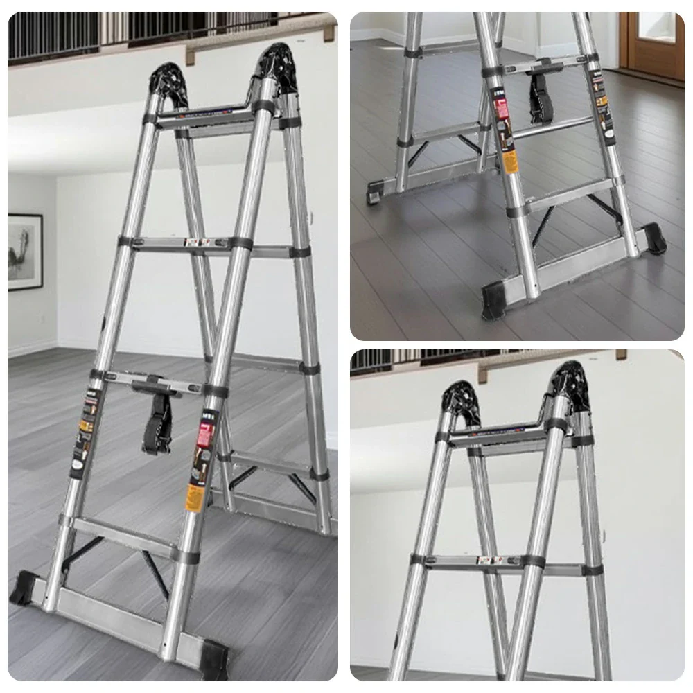 GROVIA Stainless Steel Multi-Purpose Joint Ladder 4/5/8 Step - Anti-Slip Design, Foldable & Heavy-Duty Frame - Image 3
