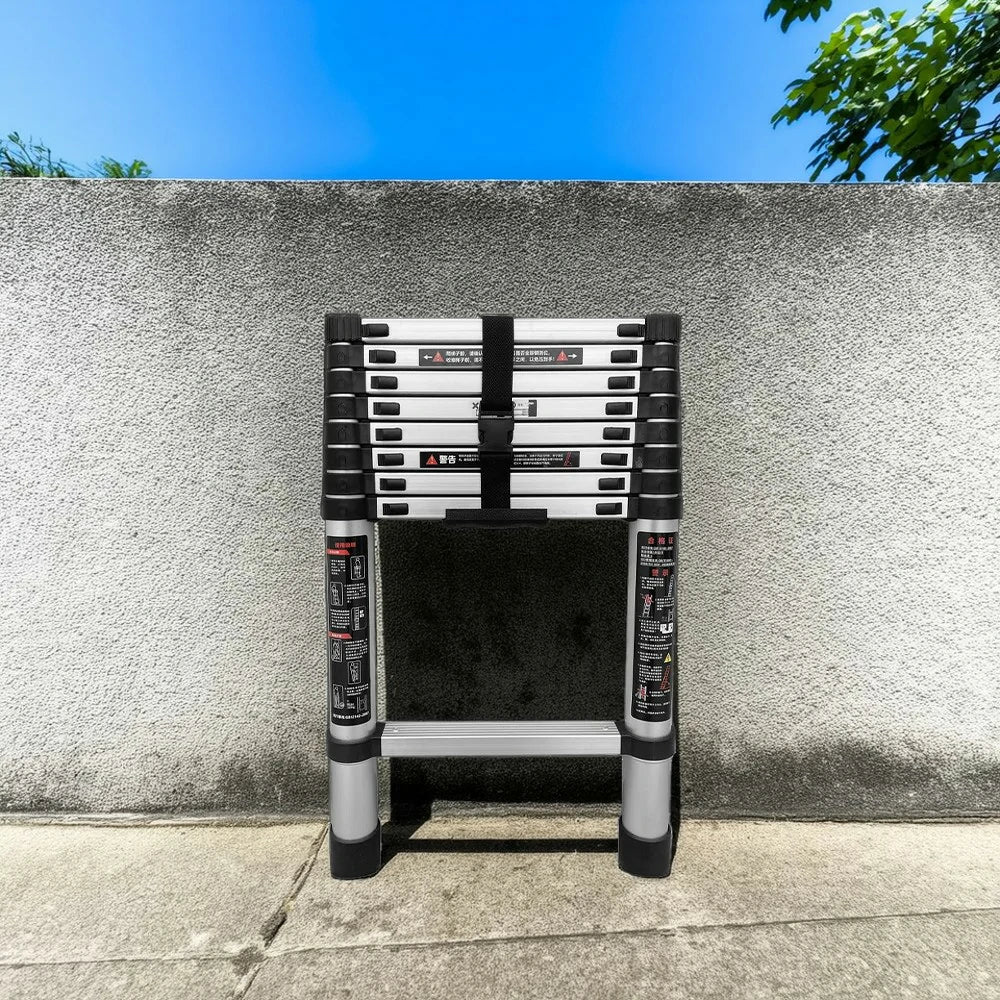 GROVIA Aluminium Telescopic Ladder 7/9 Step - Lightweight, Anti-Slip Base, Foldable & Space-Saving Design - Image 7