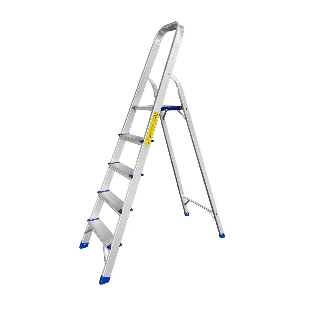 GROVIA Aluminium Step Ladder with Handrail 3/4/5 Step - Wide Anti-Slip Pedals, Foldable & Space-Saving Design - Image 11