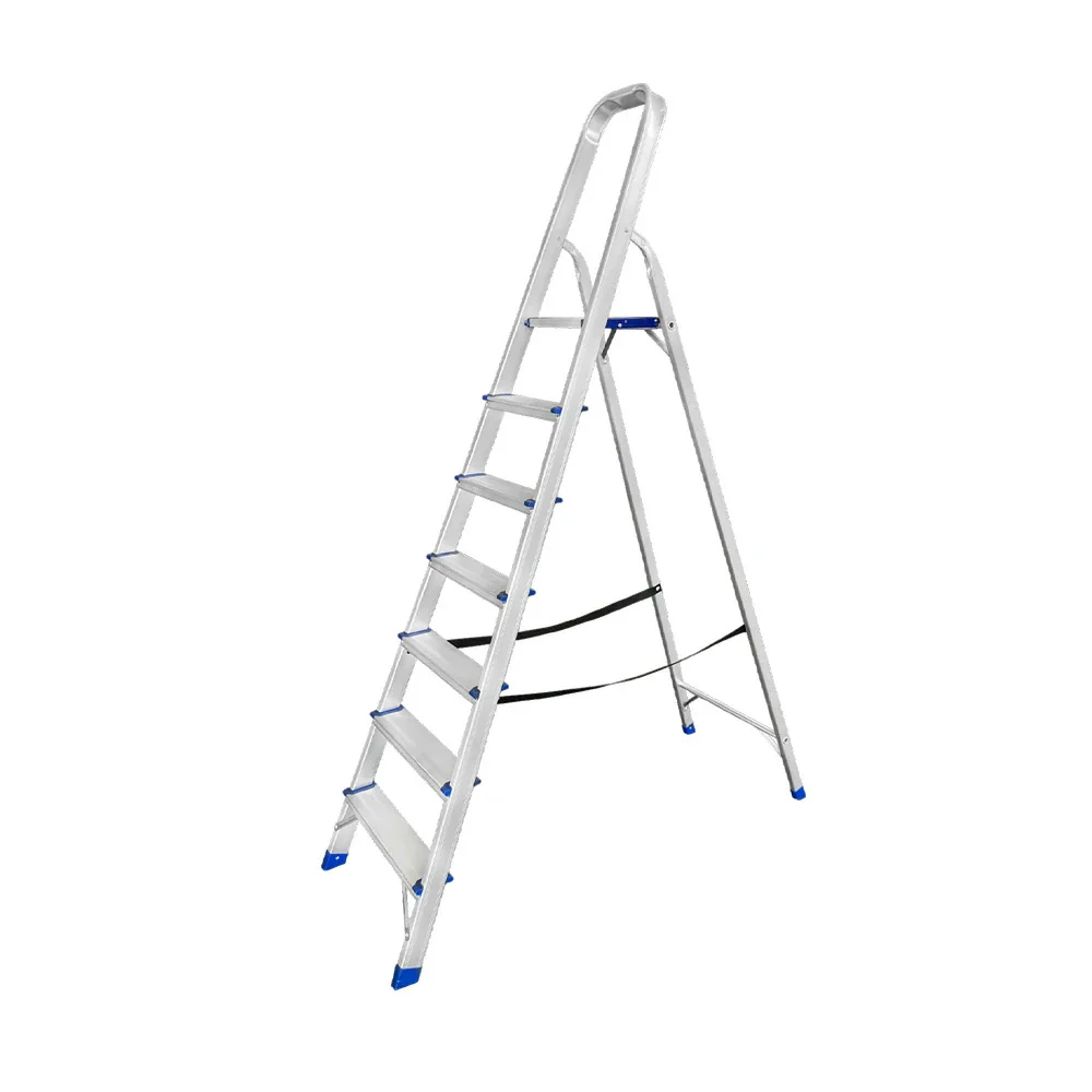 GROVIA Aluminium Step Ladder with Handrail 6/7 Step - Wide Anti-Slip Pedals, Foldable & Space-Saving Design - Image 6