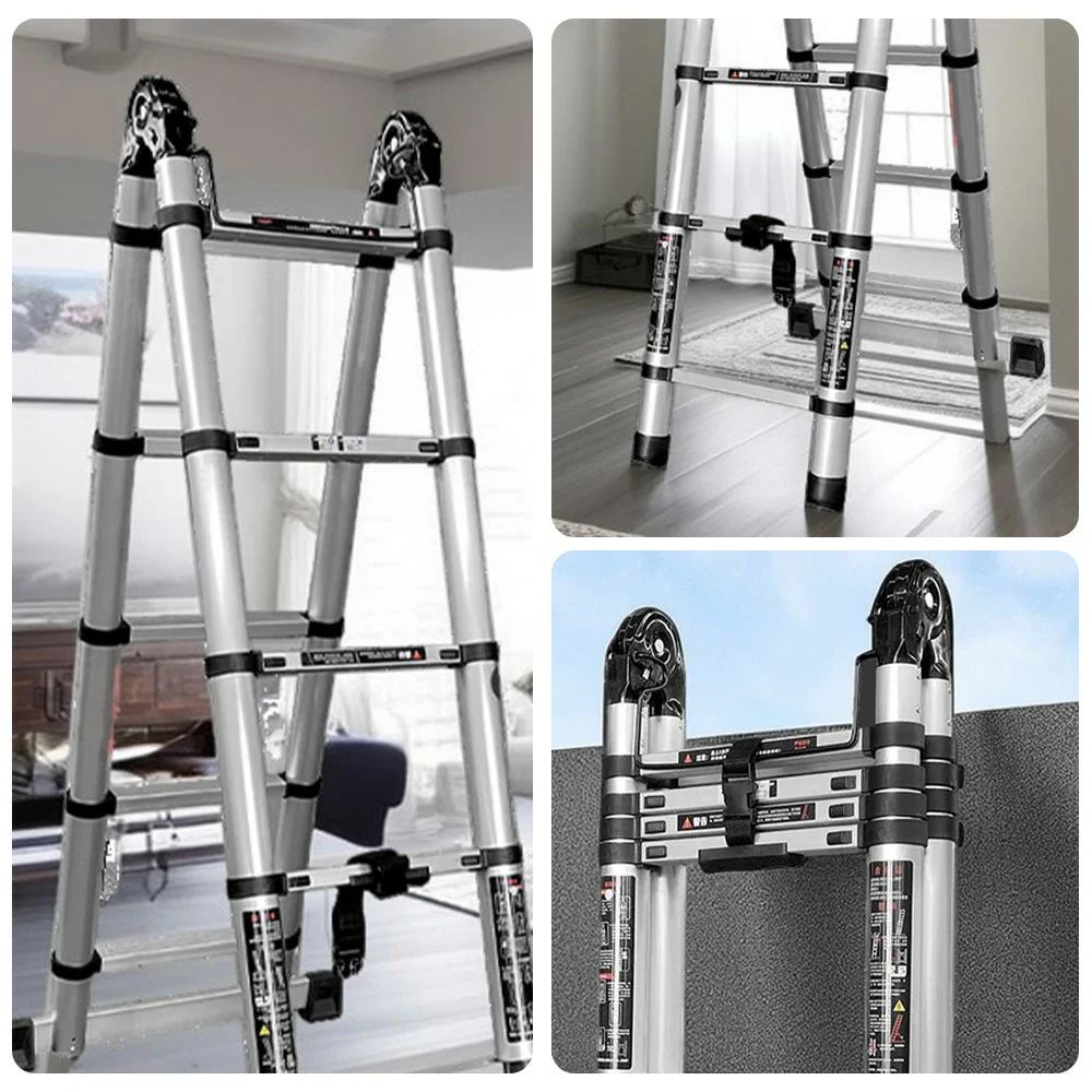 GROVIA Aluminium Multi-Purpose Joint Ladder 5/6/7 Step - Heavy-Duty, Anti-Slip, Foldable & Space-Saving Design - Image 3