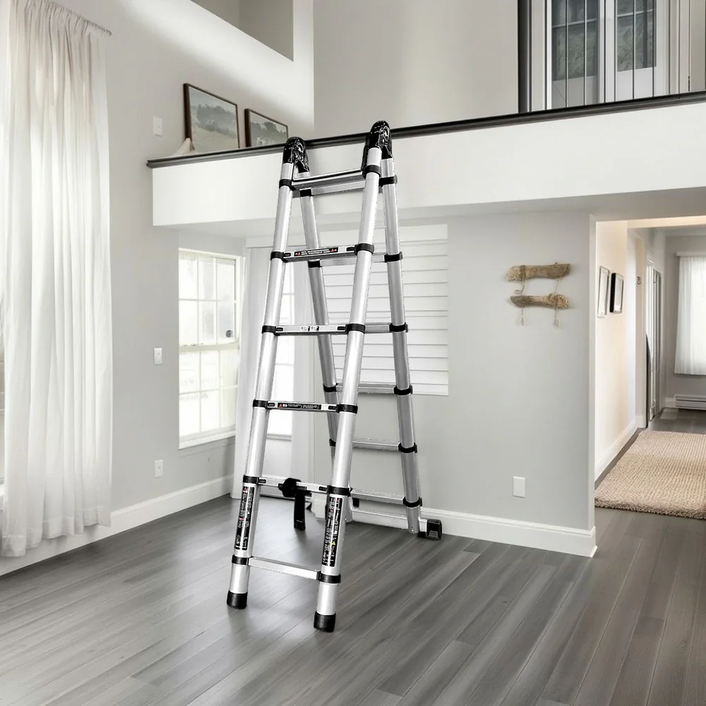 GROVIA Aluminium Multi-Purpose Joint Ladder 5/6/7 Step - Heavy-Duty, Anti-Slip, Foldable & Space-Saving Design - Image 7