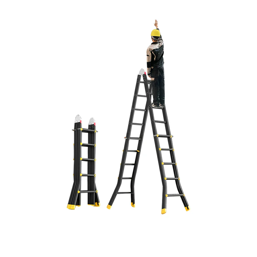 GROVIA 4/5/6 Step Carbon Steel Folding Ladder - 26cm Wide Pedals, Anti-Slip Feet, 7cm Slim Fold - Black - Image 6