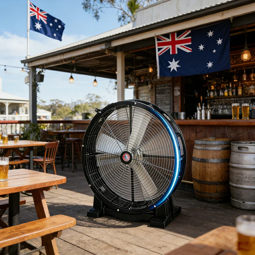 GROVIA Industrial Fan Fixed Type Powerful Air Circulator Full Copper Motor Metal Safety Grille Low Noise Design - Image 4