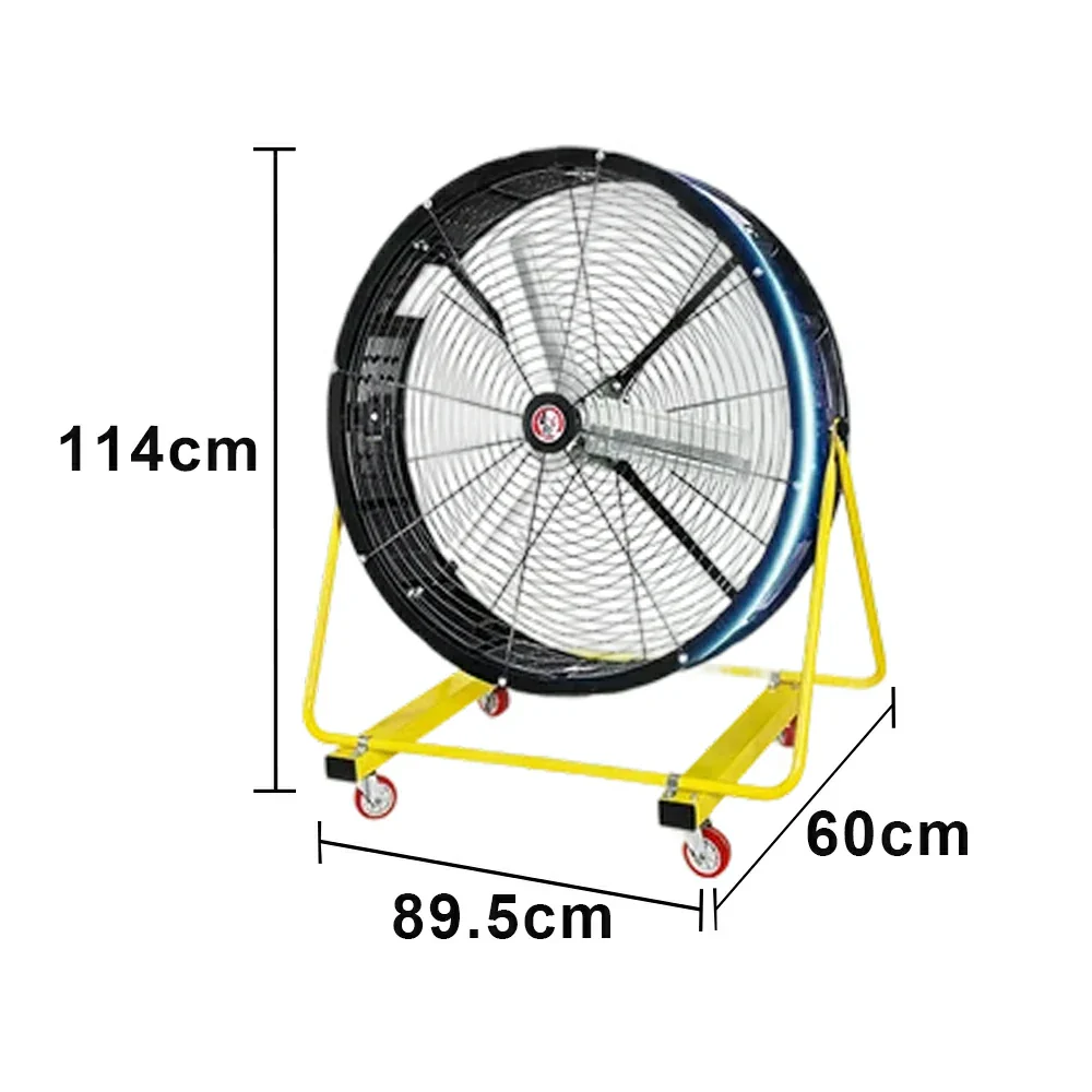 GROVIA Industrial Fan Pedestal Type Powerful Air Circulator Full Copper Motor Metal Safety Grille Low Noise Design - Image 5