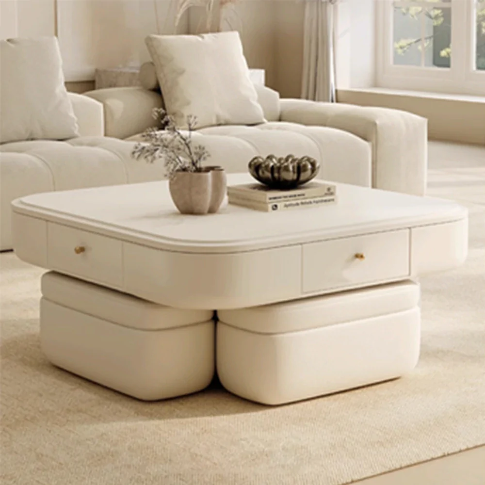 HEXJON 110cm Automatic Mahjong Table/Dining Table/Coffee Table Height Adjustable - White - Image 4