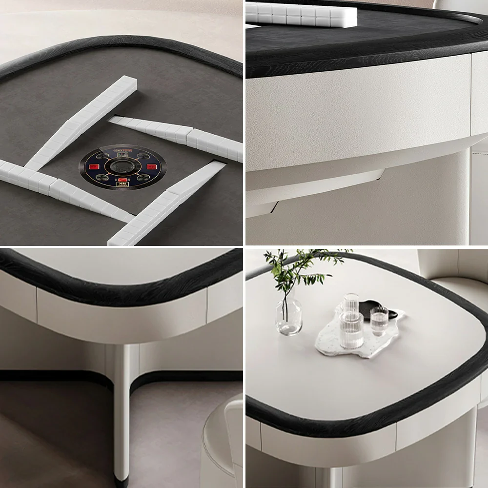 HEXJON 120 x 120 cm Automatic Mahjong Table, Low Noise Design, Eco-Friendly Leather Surface, Stylish and Durable - Image 3
