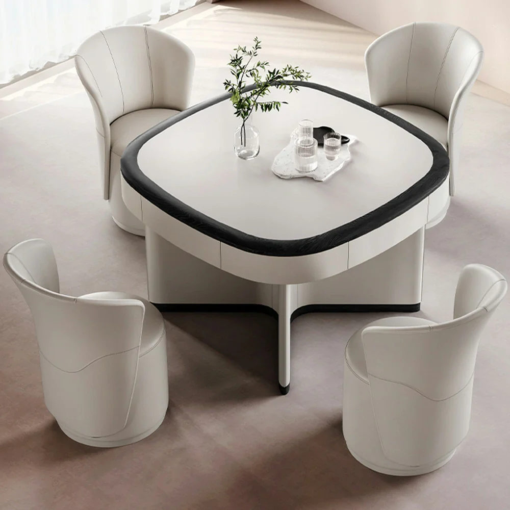 HEXJON 120 x 120 cm Automatic Mahjong Table, Low Noise Design, Eco-Friendly Leather Surface, Stylish and Durable - Image 4