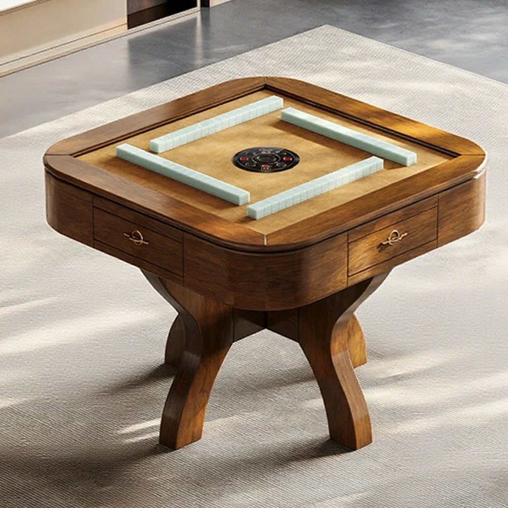 HEXJON 100 x 100 cm Asian Style Automatic Mahjong Table, Low Noise Design, Solid Wood Frame, Elegant and Durable - Image 4