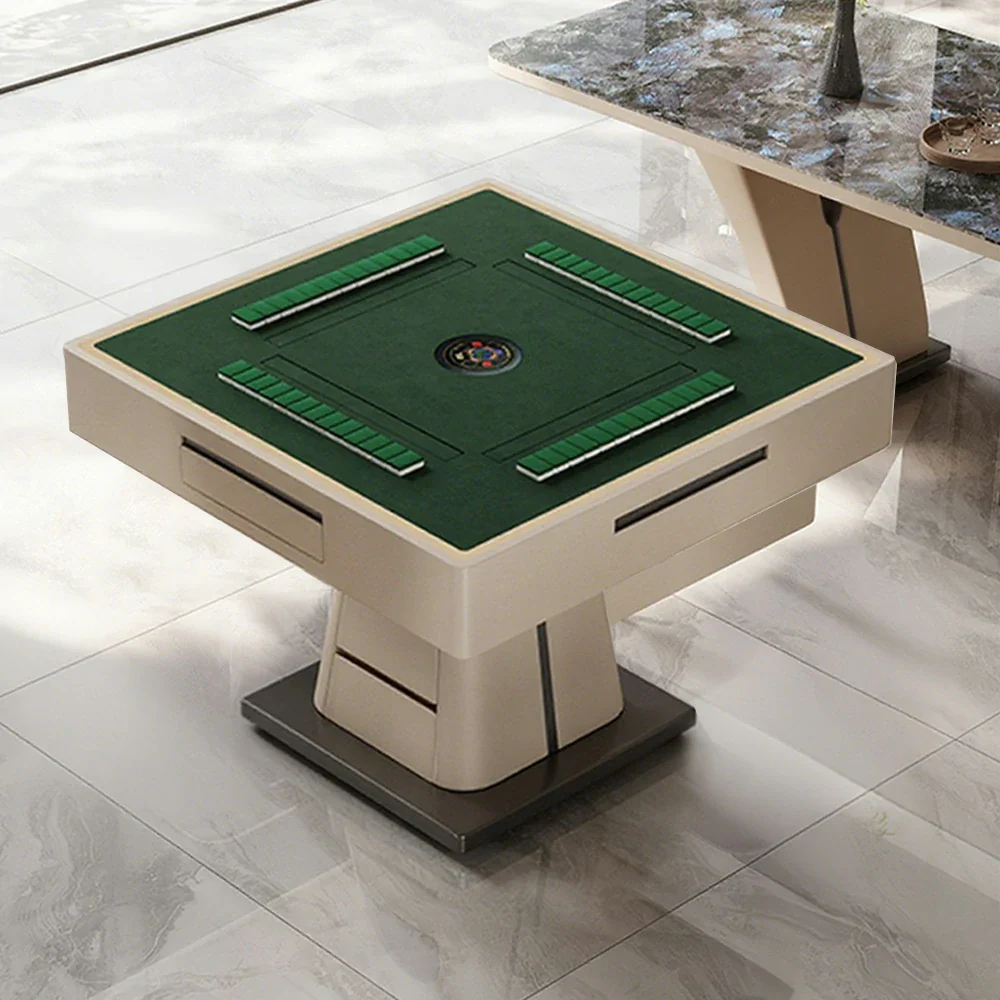 HEXJON 1.6m Modern Mahjong Dining Table - Elegant Stone Surface, Dual-Use Convertible Design - Blue - Image 4