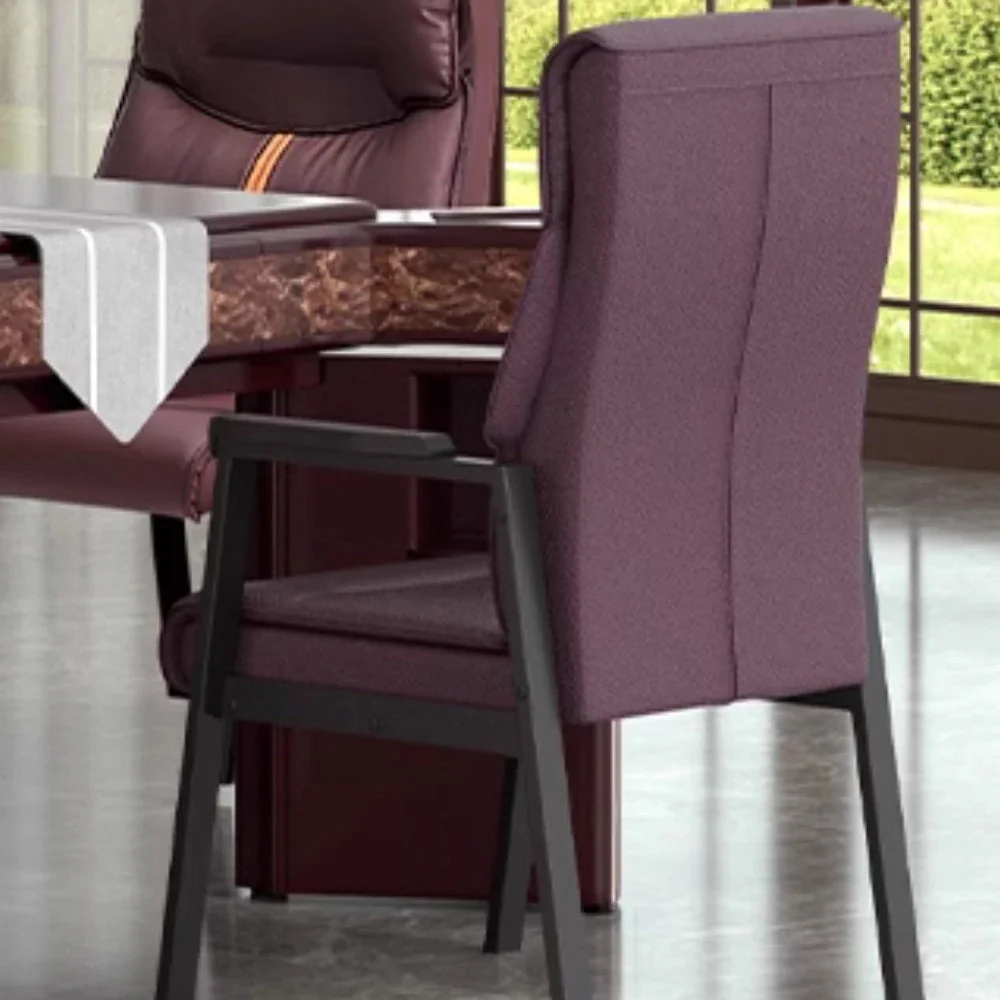 HEXJON Luxurious Comfortable Seat 4-Piece Chairs Set for Mahjong Table Carbon Steel Legs - Coffee - Image 5
