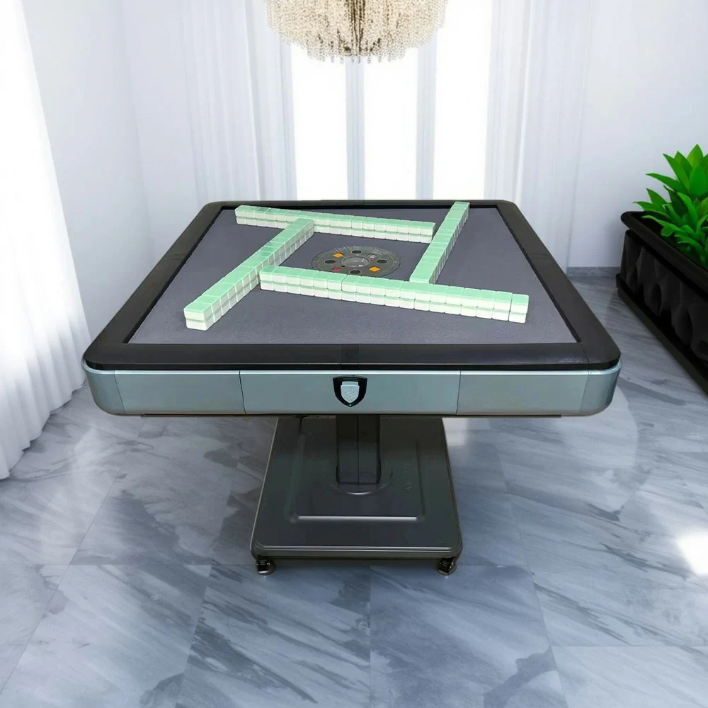 HEXJON No.36 Automatic Mahjong Table - Foldable Low-Noise Design, Premium Wool Felt Surface, 94cm Square Game Table - Blue - Image 4