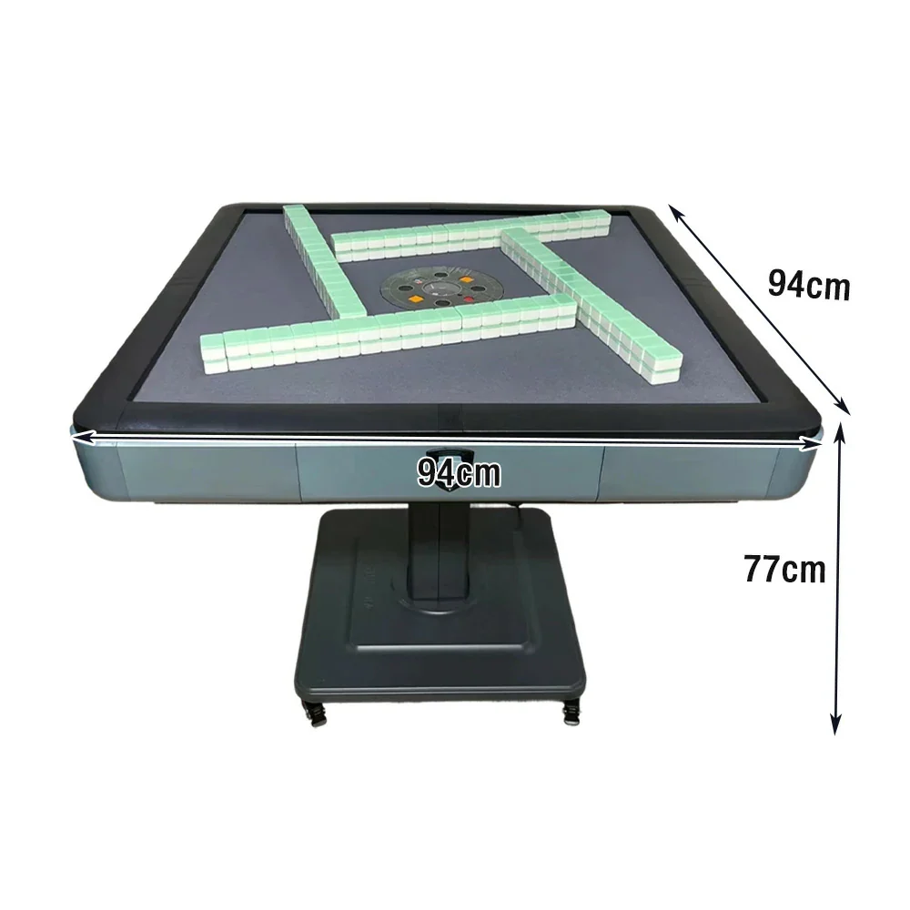 HEXJON No.36 Automatic Mahjong Table - Foldable Low-Noise Design, Premium Wool Felt Surface, 94cm Square Game Table - Blue - Image 5