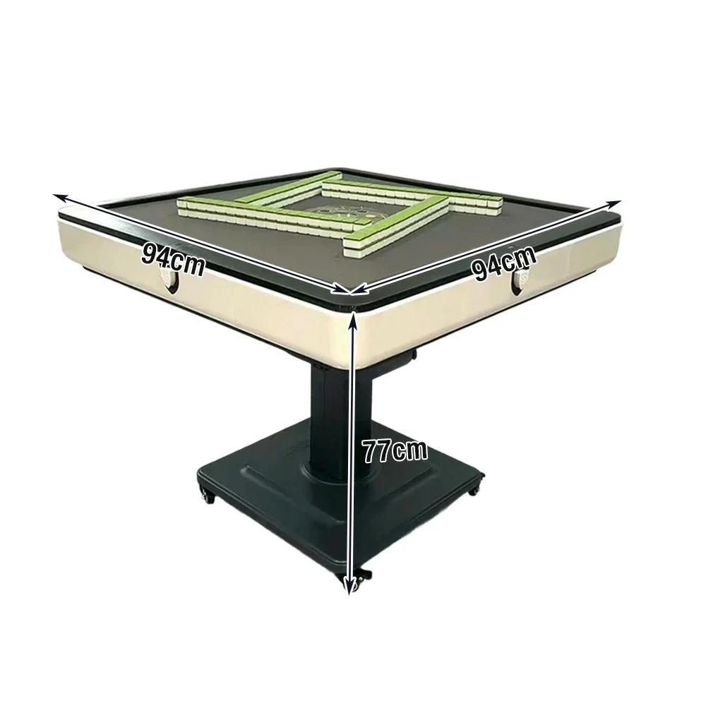 HEXJON No.36 Automatic Mahjong Table - Foldable Low-Noise Design, Premium Wool Felt Surface, 94cm Square Game Table - White - Image 5