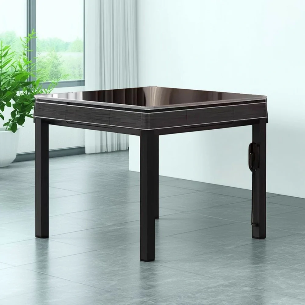 HEXJON No.36 Automatic Mahjong Table - Jade-Style Tiles, Ultra-Slim Low-Noise Enclosed Design, Wool Felt Top, 94cm Compact Game Table - Grey - Image 4