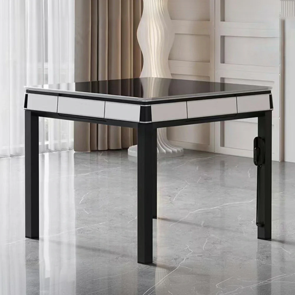 HEXJON No.36 Automatic Mahjong Table - Jade-Style Tiles, Ultra-Slim Low-Noise Enclosed Design, Wool Felt Top, 94cm Compact Game Table - White - Image 2