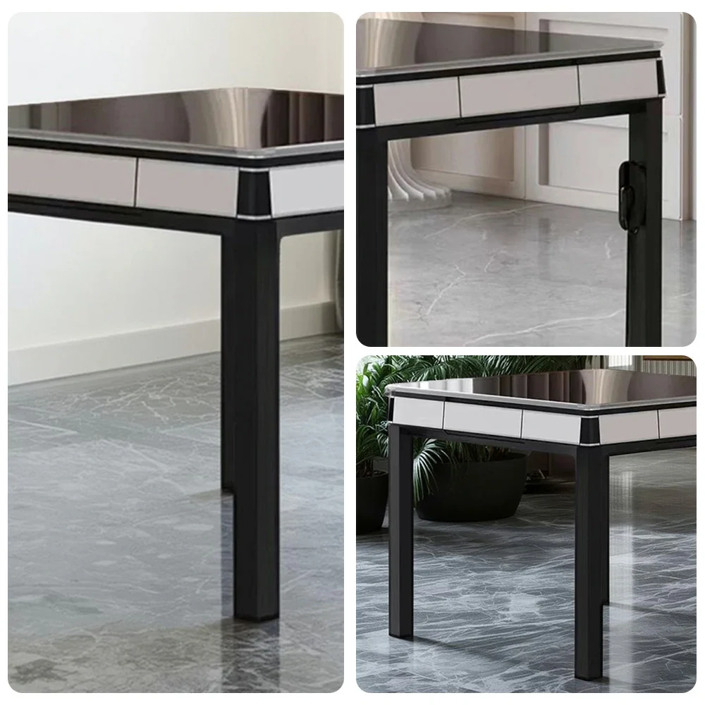 HEXJON No.36 Automatic Mahjong Table - Jade-Style Tiles, Ultra-Slim Low-Noise Enclosed Design, Wool Felt Top, 94cm Compact Game Table - White - Image 3