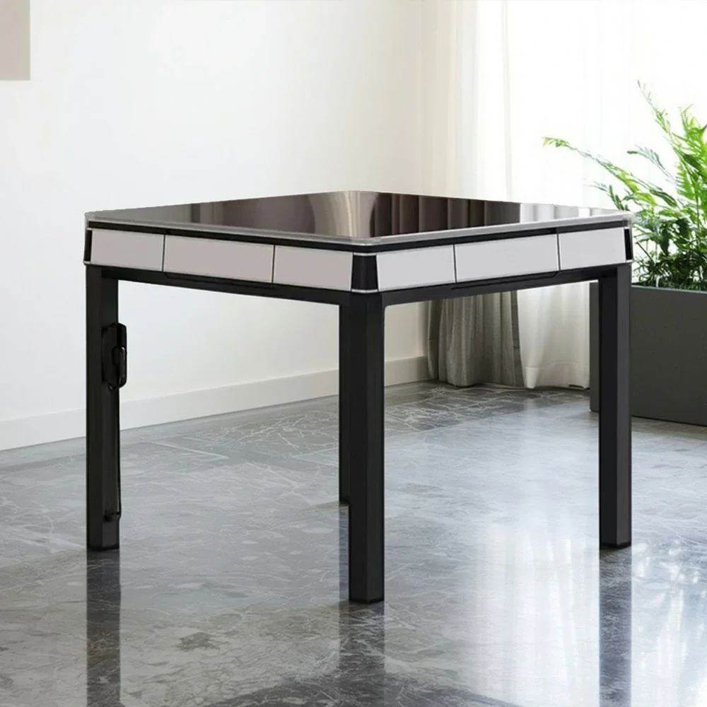 HEXJON No.36 Automatic Mahjong Table - Jade-Style Tiles, Ultra-Slim Low-Noise Enclosed Design, Wool Felt Top, 94cm Compact Game Table - White - Image 4