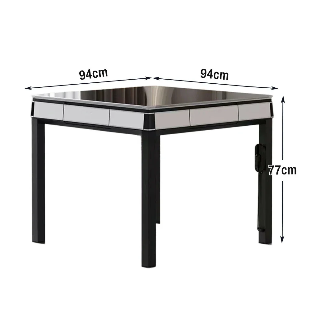 HEXJON No.36 Automatic Mahjong Table - Jade-Style Tiles, Ultra-Slim Low-Noise Enclosed Design, Wool Felt Top, 94cm Compact Game Table - White - Image 5