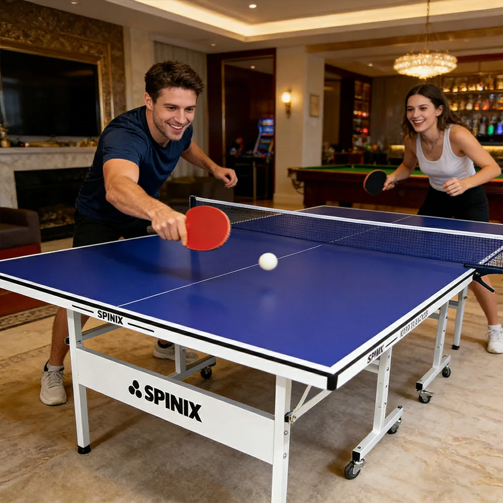 SPINIX 16mm Indoor Blue Foldable Solo Play Table Tennis Pingpong Table-Bats Balls Net - Image 11