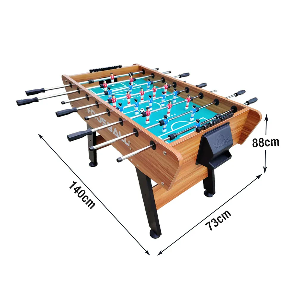 KICKSY 5FT Foosball Table - Solid Wood Frame with Chrome Steel Tubes, High-Density Playfield, Double-Spring Handles, Stable Rust-Resistant Design - Brown - Image 5