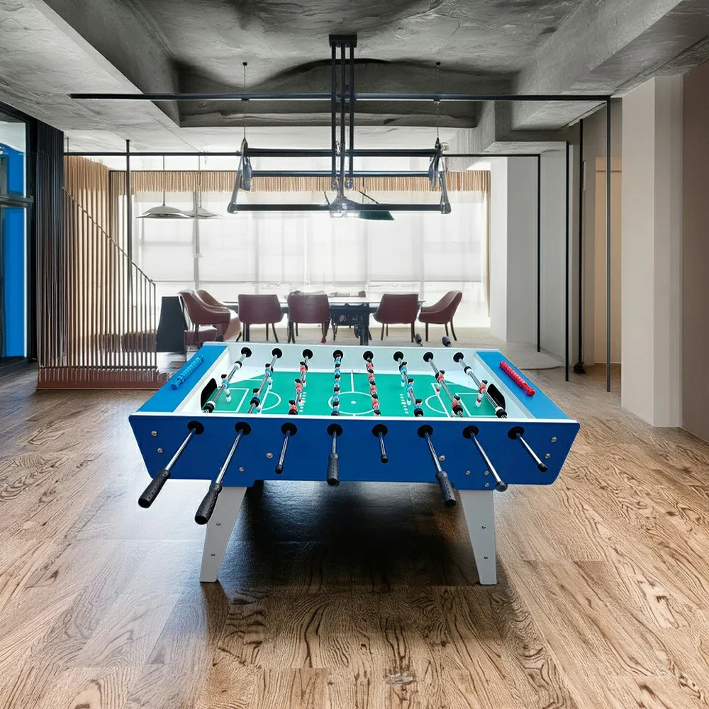 KICKSY 5FT Solid Wood Foosball Table - Chrome-Plated Steel Rods, ABS Hand-Painted Players, High-Density Playfield, Anti-Slip Handles, Heavy-Duty & Stable Design - Image 4