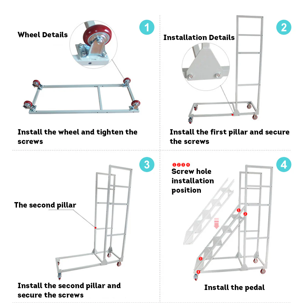 GROVIA 220cm(H) 6-step Steel Freight ladder Warehouse Staircase - Image 10
