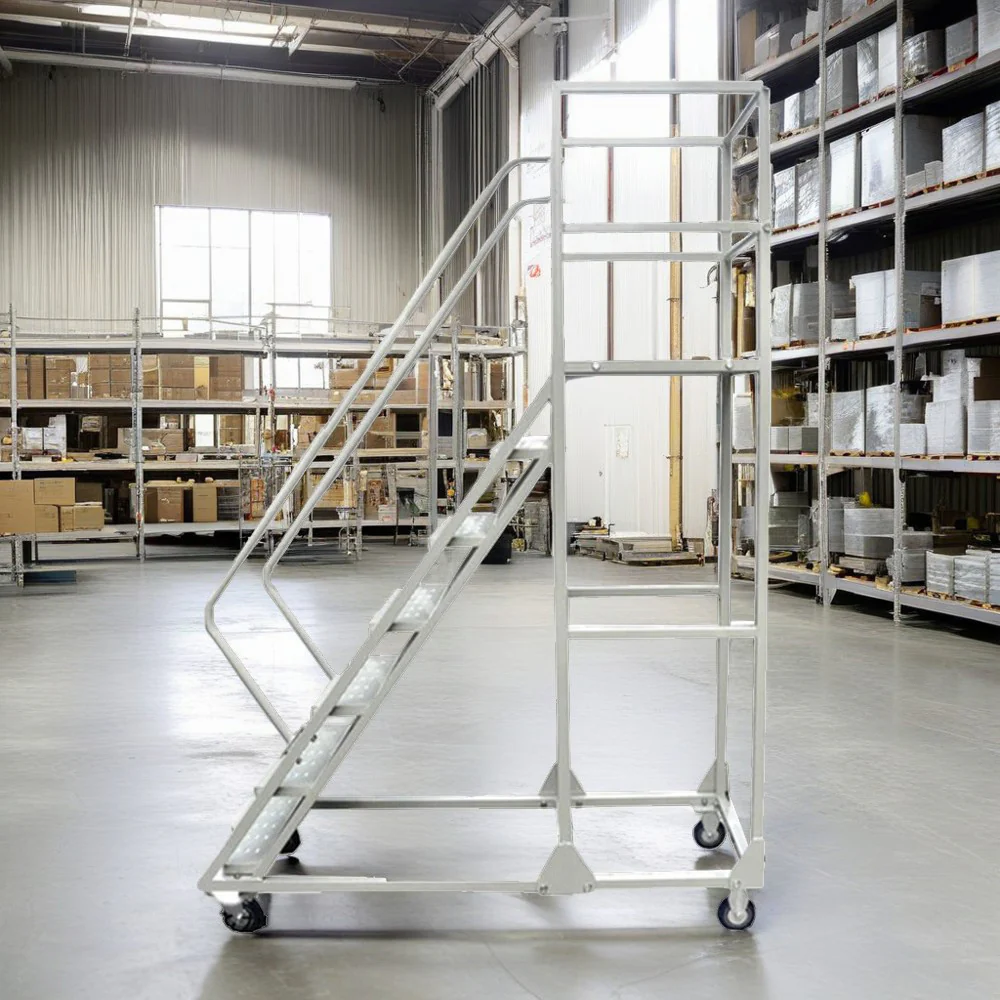 GROVIA 220cm(H) 6-step Steel Freight ladder Warehouse Staircase - Image 4